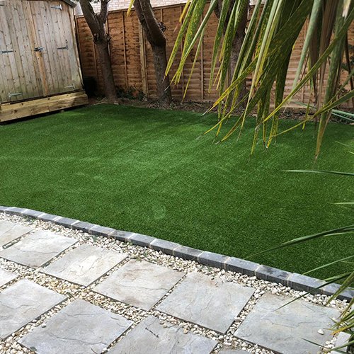 artificial grass in back garden