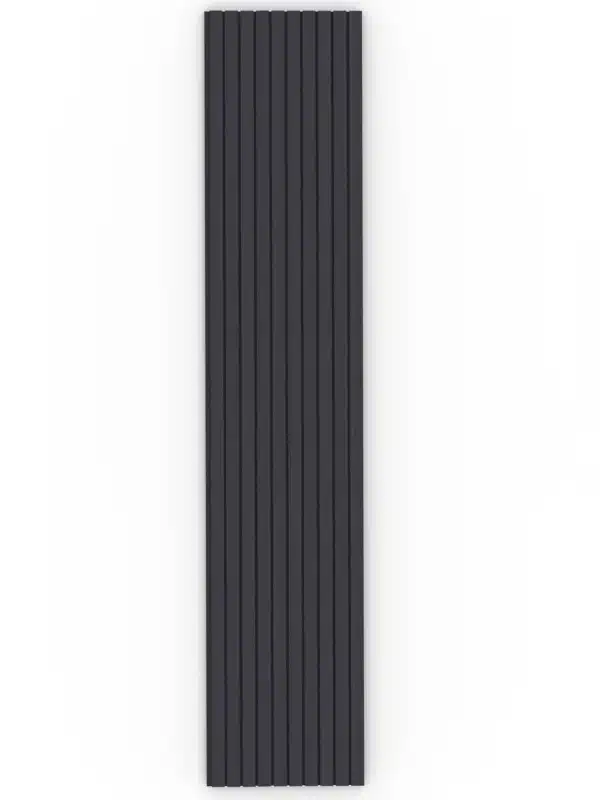 Full view of the Black Acoustic Wood Wall Panel Wide Slat Series 2, measuring 240x60cm