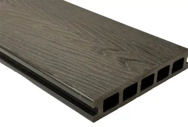 Chocolate composite woodgrain board with a smooth and natural wood-effect finish