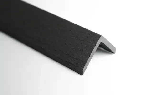 Grey composite woodgrain trim with a smooth and modern wood-effect finish