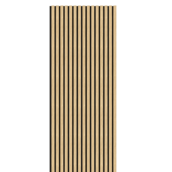 Full view of the Oak Acoustic Wood Wall Panel Thin Slat Series 1, available in 240cm and 300cm sizes