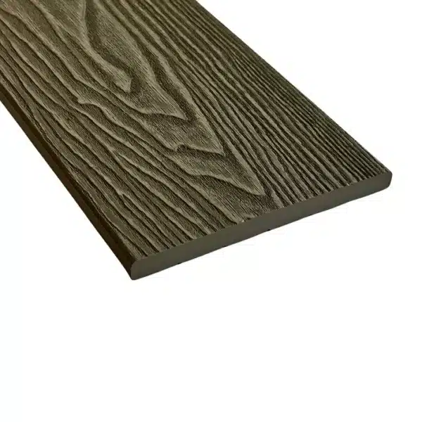 Oak composite woodgrain fascia board with a smooth and natural wood-effect finish