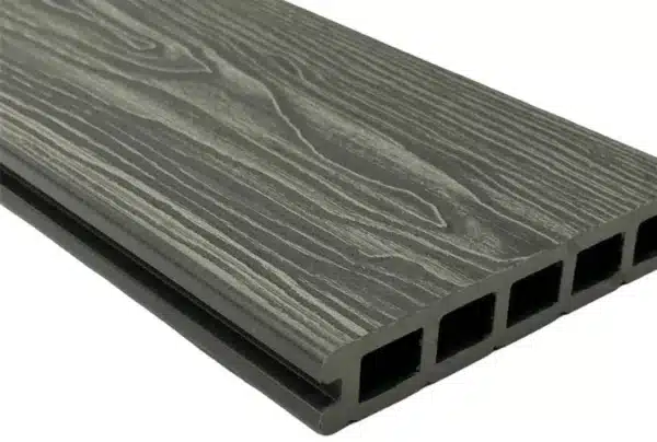 Silver composite woodgrain board with a smooth and modern wood-effect finish