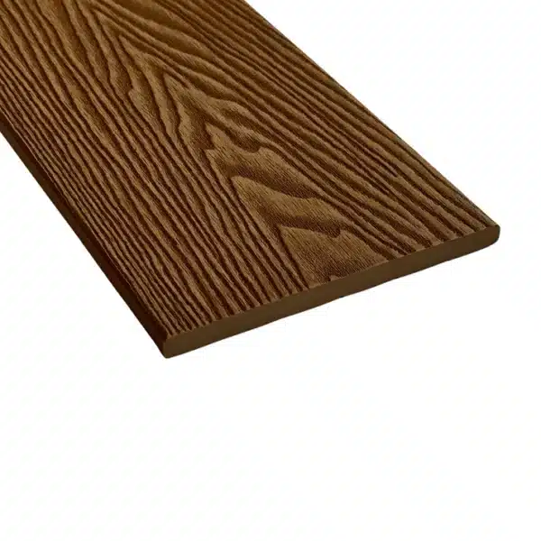 Teak composite woodgrain fascia board with a natural wood-effect finish