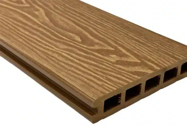 Teak composite woodgrain board with a smooth and natural wood-effect finish