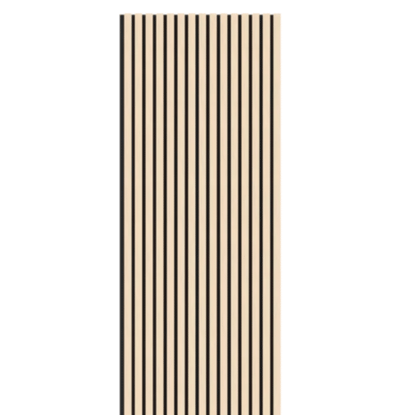 Full view of the Washed Oak Acoustic Wood Wall Panel with thin slats, available in 240cm and 300cm sizes